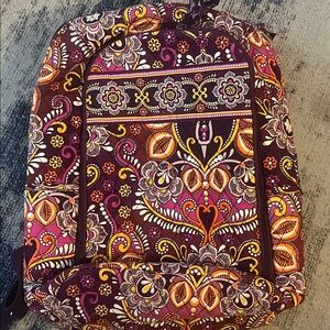 Reposhing Vera Bradley Laptop Backpack Book Bag Maroon Pink Shoulder